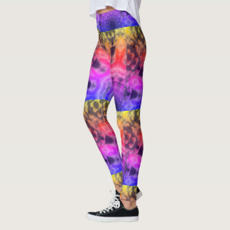 MODERN abstract draw in-yellow-blue-pink-mosaic Leggings