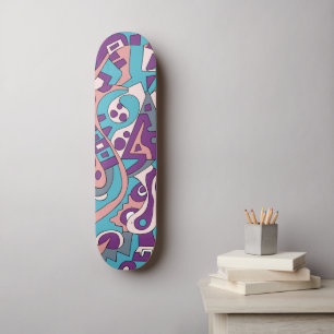 Modern abstract drawing skateboard