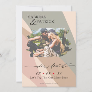 Modern Abstract Dusty Rose Sage Green Photo Save The Date