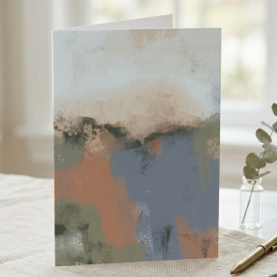 Modern Abstract Earth Tones Brushstroke Art Card