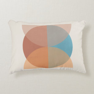 Modern Abstract Earthy Tones Geometric Watercolor  Accent Pillow