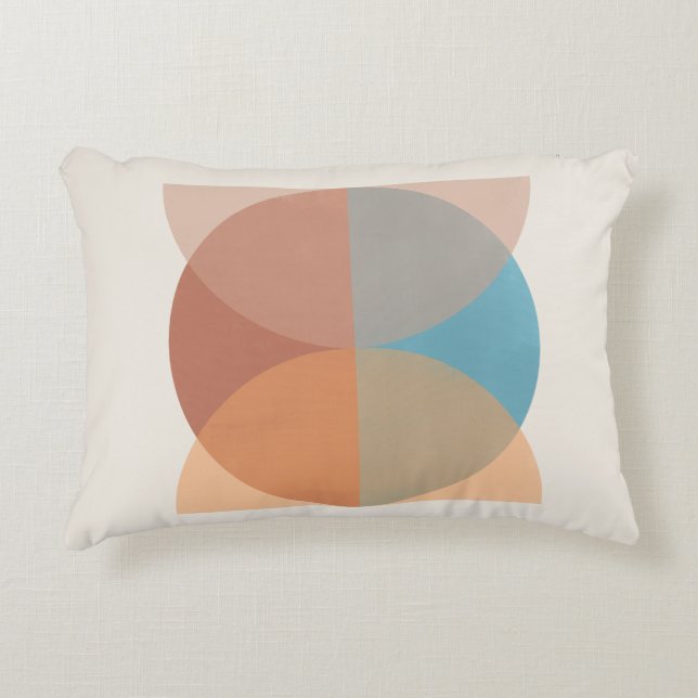 Modern Abstract Earthy Tones Geometric Watercolor  Accent Pillow (Front)