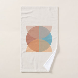 Modern Abstract Earthy Tones Geometric Watercolor Bath Towel Set