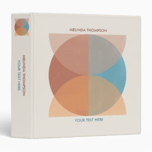 Modern Abstract Earthy Tones Geometric Watercolor Binder