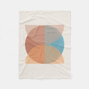 Modern Abstract Earthy Tones Geometric Watercolor  Fleece Blanket
