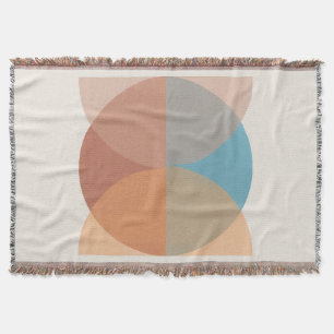 Modern Abstract Earthy Tones Geometric Watercolor  Throw Blanket