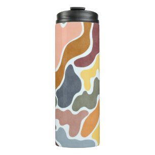 Modern abstract, earthy tones illustration. thermal tumbler