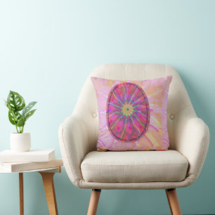 Modern Abstract Elegant Colourful Egg on Blush Pin Throw Pillow
