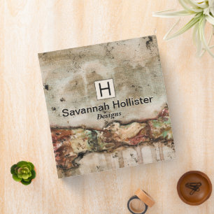 Modern Abstract Elegant Monogrammed 3 Ring Binder