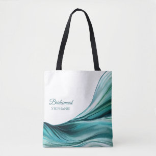Modern Abstract-Emerald Green-Bridesmaid- Tote Bag