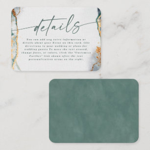 Modern Abstract Eucalyptus Green Wedding Details Enclosure Card