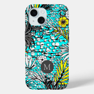 Modern Abstract Exotic Floral Art iPhone 15 Case
