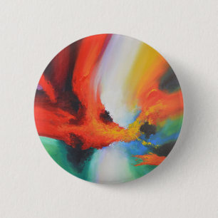 Modern Abstract Expressionism Acrlylic Painting 2 Inch Round Button