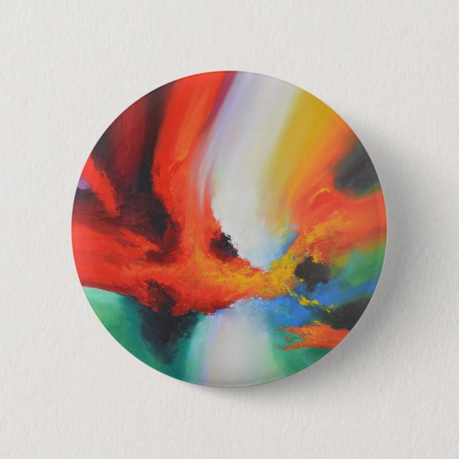 Modern Abstract Expressionism Acrlylic Painting 2 Inch Round Button (Front)