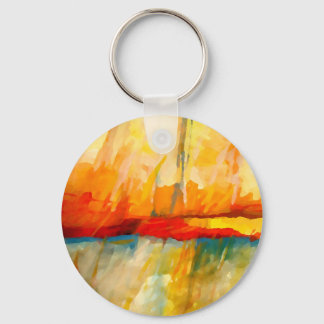 Modern Abstract Expressionist Painting Keychain