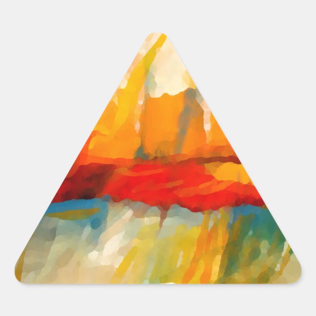 Modern Abstract Expressionist Painting Triangle Sticker (Front)