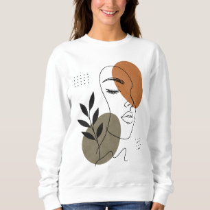 Modern Abstract Face Line Art Sweatshirt