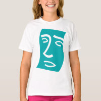 Modern Abstract Face Line Art Teal