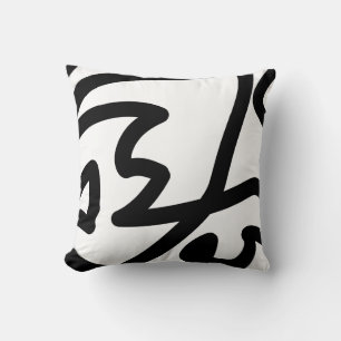 Modern abstract face throw pillow