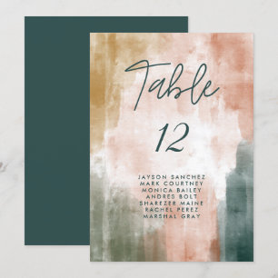 Modern Abstract Fall Wedding Seat Number