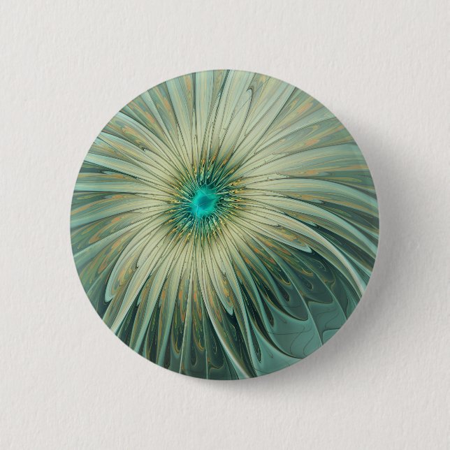 Modern Abstract Fantasy Flower Fractal Art 2 Inch Round Button (Front)