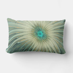 Modern Abstract Fantasy Flower Fractal Art Lumbar Pillow