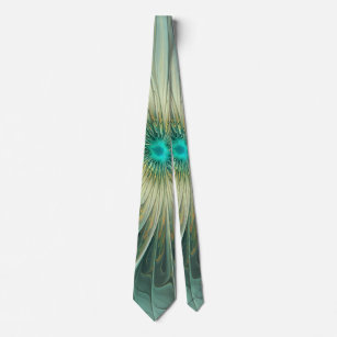 Modern Abstract Fantasy Flower Fractal Art Tie