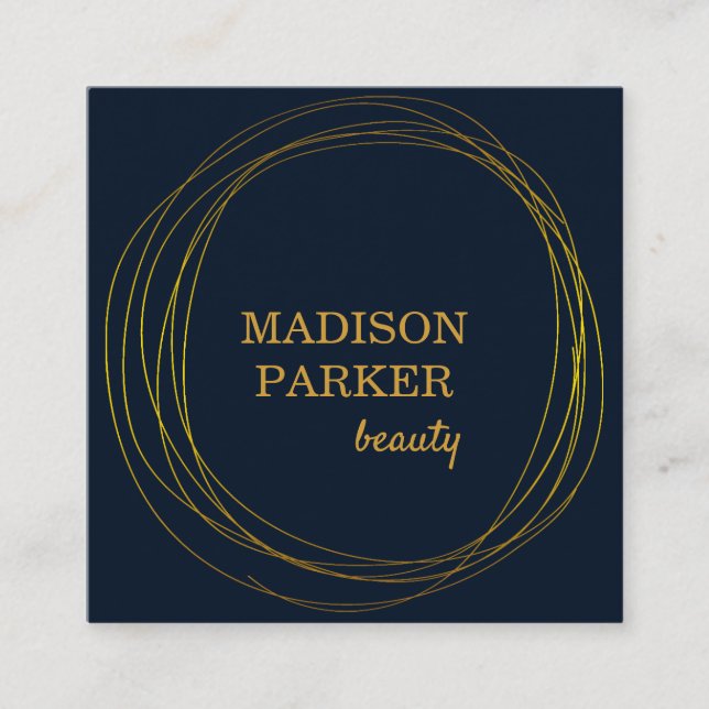Modern Abstract Faux Rose Gold Square Business Card (Front)
