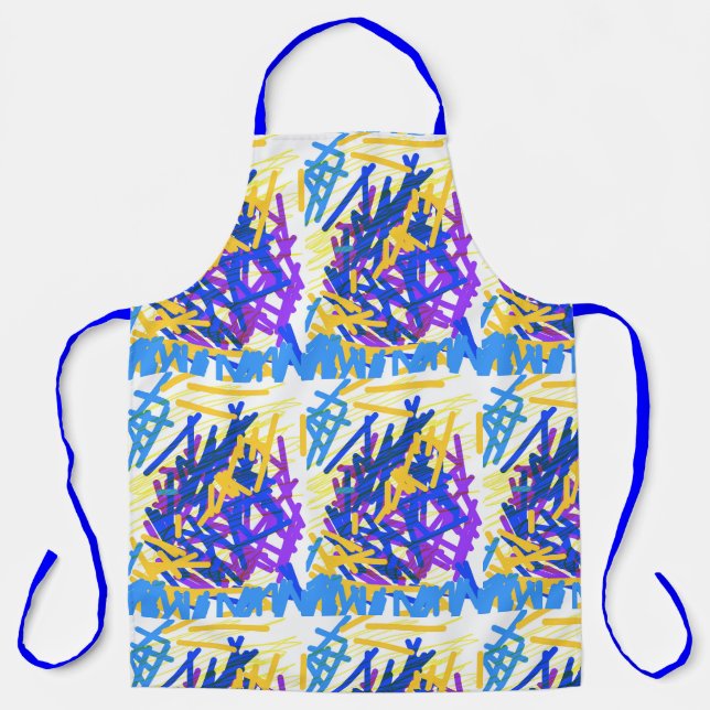 Modern Abstract Festive Paint Splash Apron (Front)