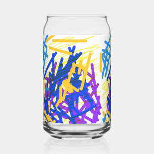Modern Abstract Festive Paint Splash Can Glass