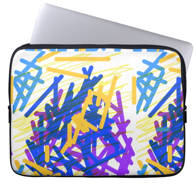 Modern Abstract Festive Paint Splash  Laptop Sleeve (Front)