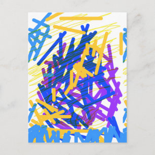 Modern Abstract Festive Paint Splash Postcard