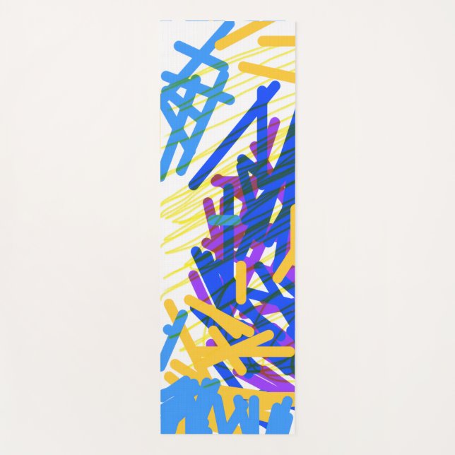 Modern Abstract Festive Paint Splash Yoga Mat (Front)