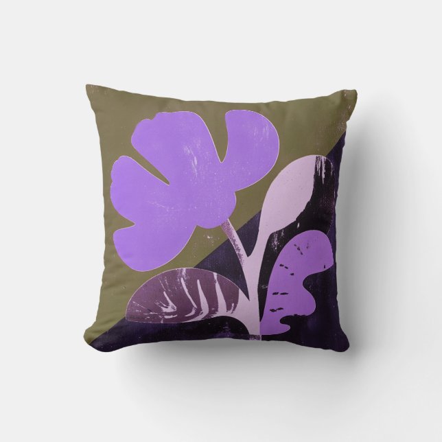 Modern Abstract Floral Accent Pillow (Front)