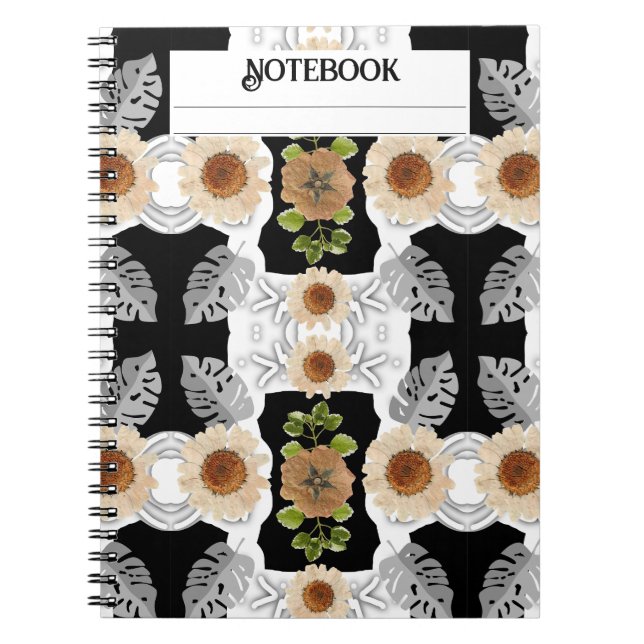 Modern abstract floral art notebook (Front)