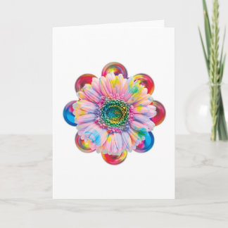 Modern, abstract floral design greetings card