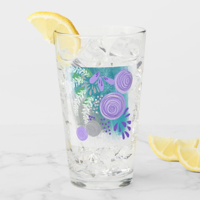 Modern Abstract Floral Glass (Front Ice)