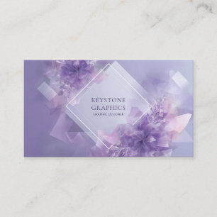 Modern Abstract Floral Lavender Geometric Business Card