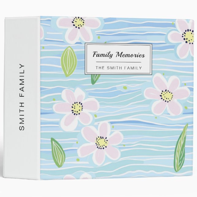 Modern Abstract Floral Line Pattern (10) Binder (Front/Spine)