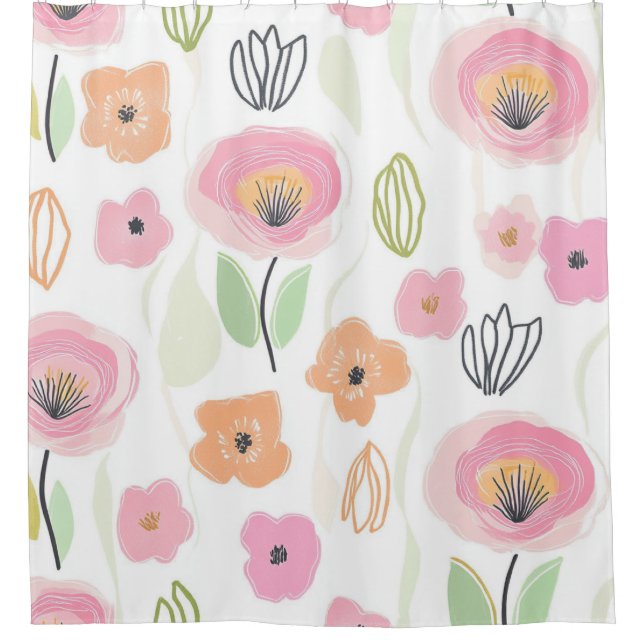 Modern Abstract Floral Line Pattern (2) (Front)