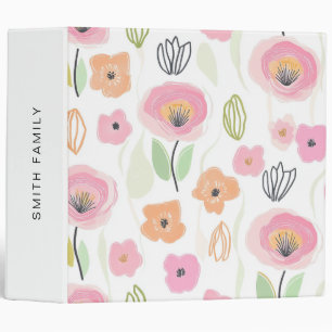 Modern Abstract Floral Line Pattern (2) Binder