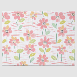 Modern Abstract Floral Line Pattern (3) Tissue Paper
