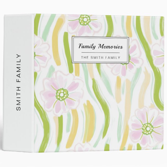 Modern Abstract Floral Line Pattern (4) Binder (Front/Spine)