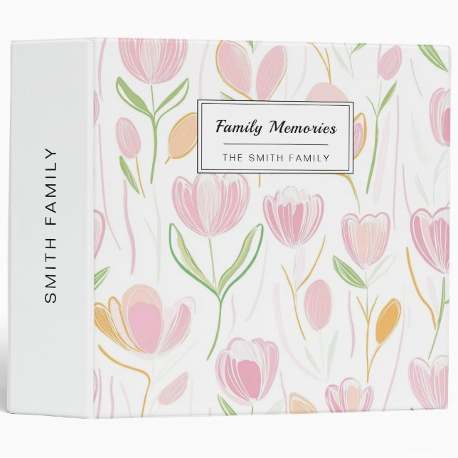Modern Abstract Floral Line Pattern (5) Binder (Front/Spine)