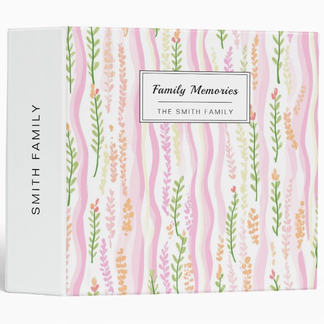 Modern Abstract Floral Line Pattern (7) Binder (Front/Spine)