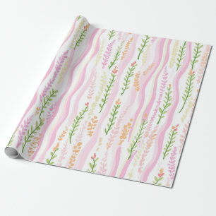 Modern Abstract Floral Line Pattern (7) Wrapping Paper