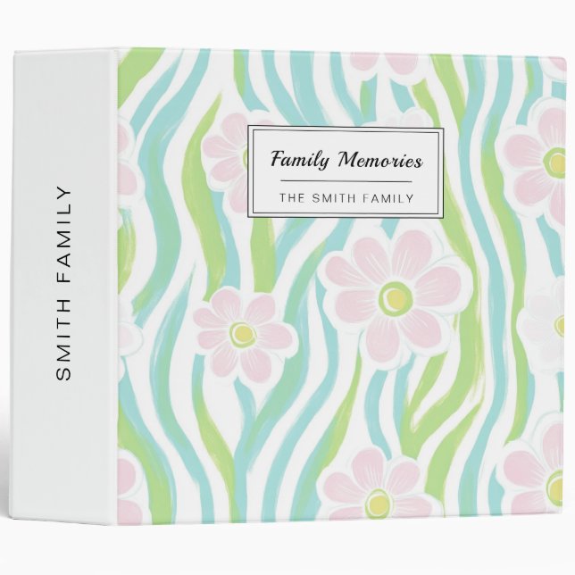 Modern Abstract Floral Line Pattern (8) Binder (Front/Spine)