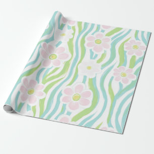Modern Abstract Floral Line Pattern (8) Wrapping Paper