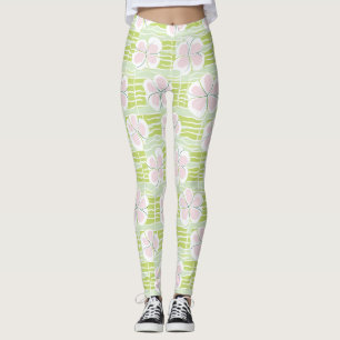 Modern Abstract Floral Line Pattern (9) Leggings