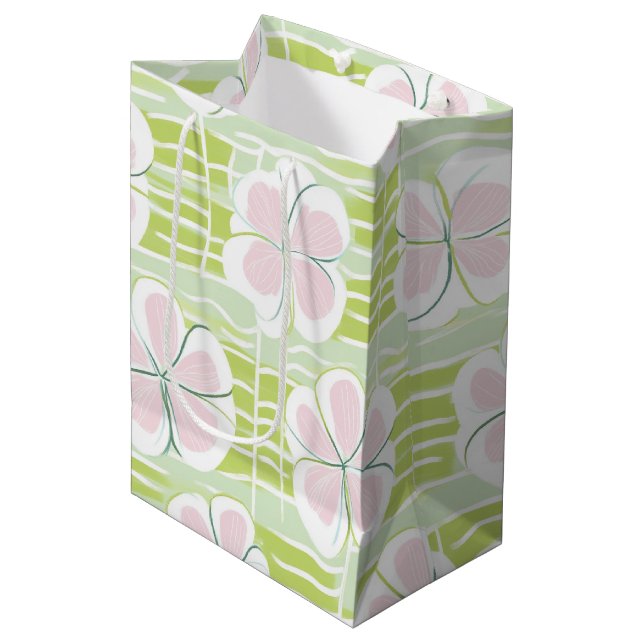 Modern Abstract Floral Line Pattern (9) Medium Gift Bag (Front Angled)